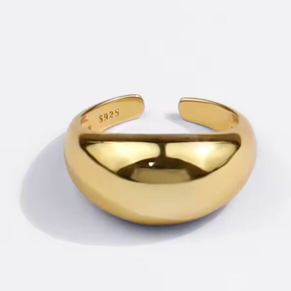Anthropologie Jewelry - 14K Gold Filled Geometric Dome Ring